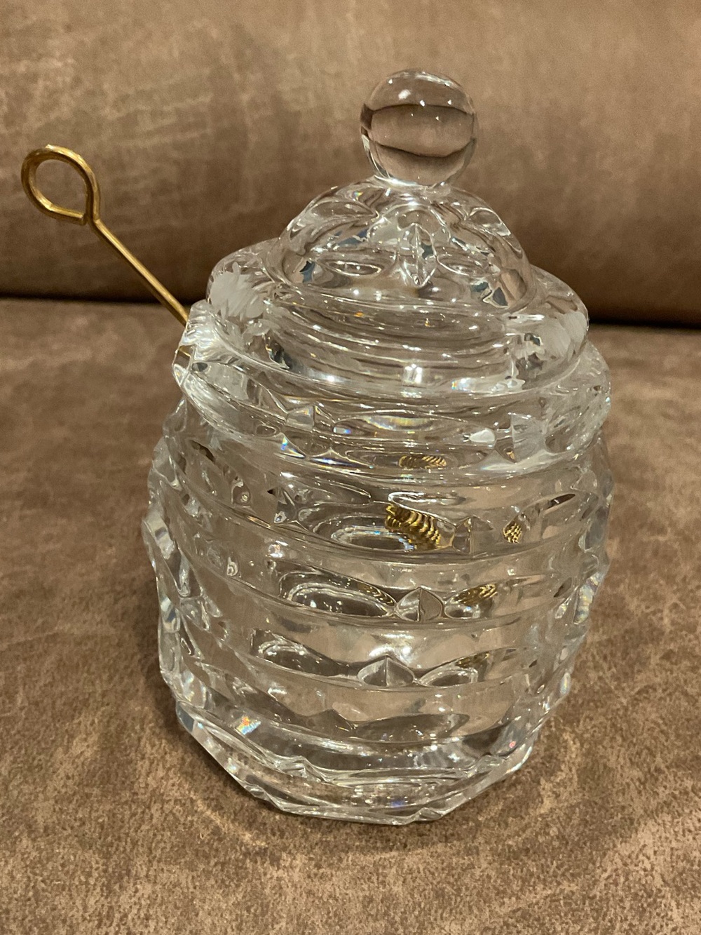 Crystal Bee Hive Honey Jar with Wand
